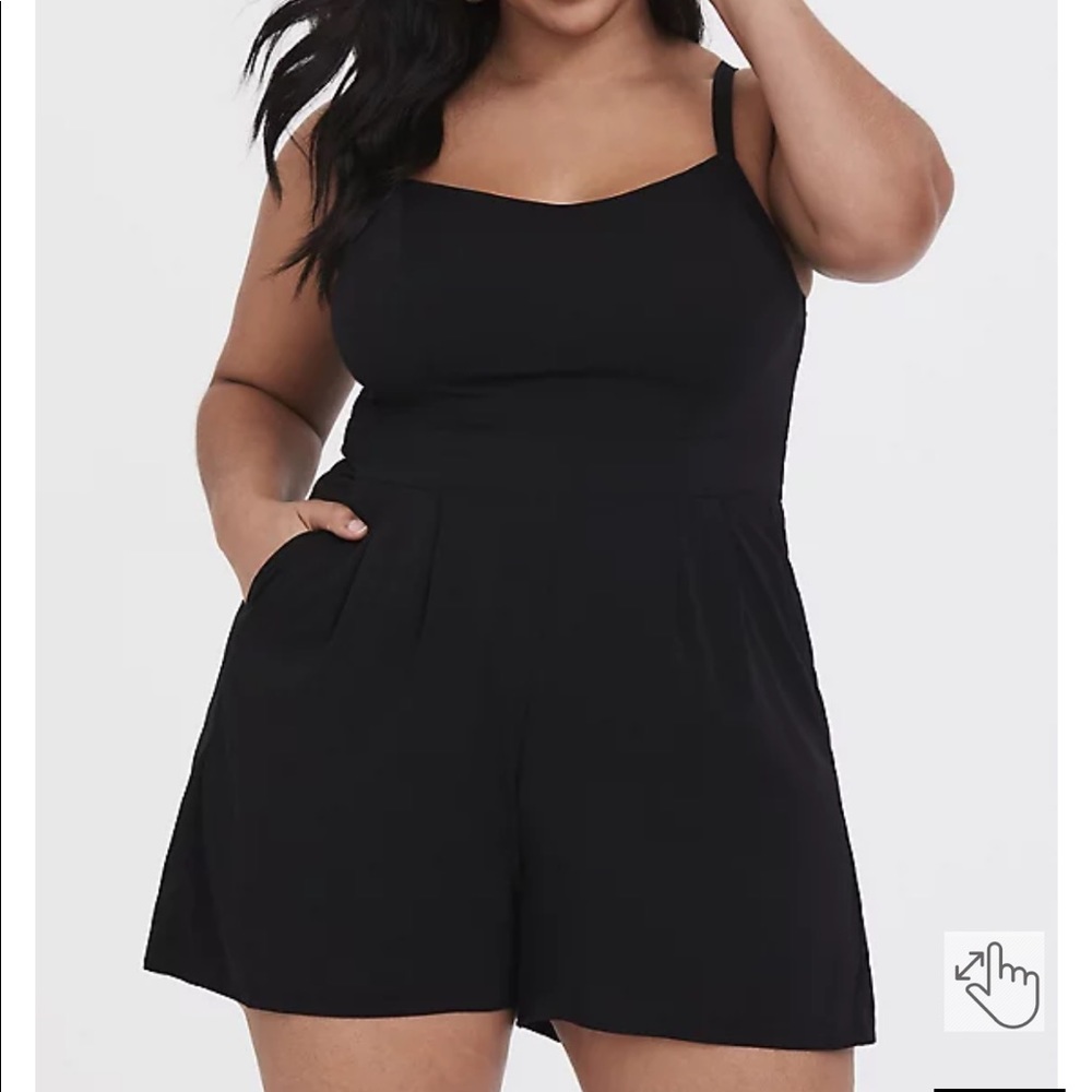 Torrid Black Challis Romper size 1 NWT
